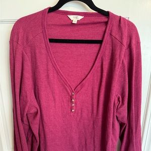 4X Terra & Sky Burgundy Long Sleeved Shirt